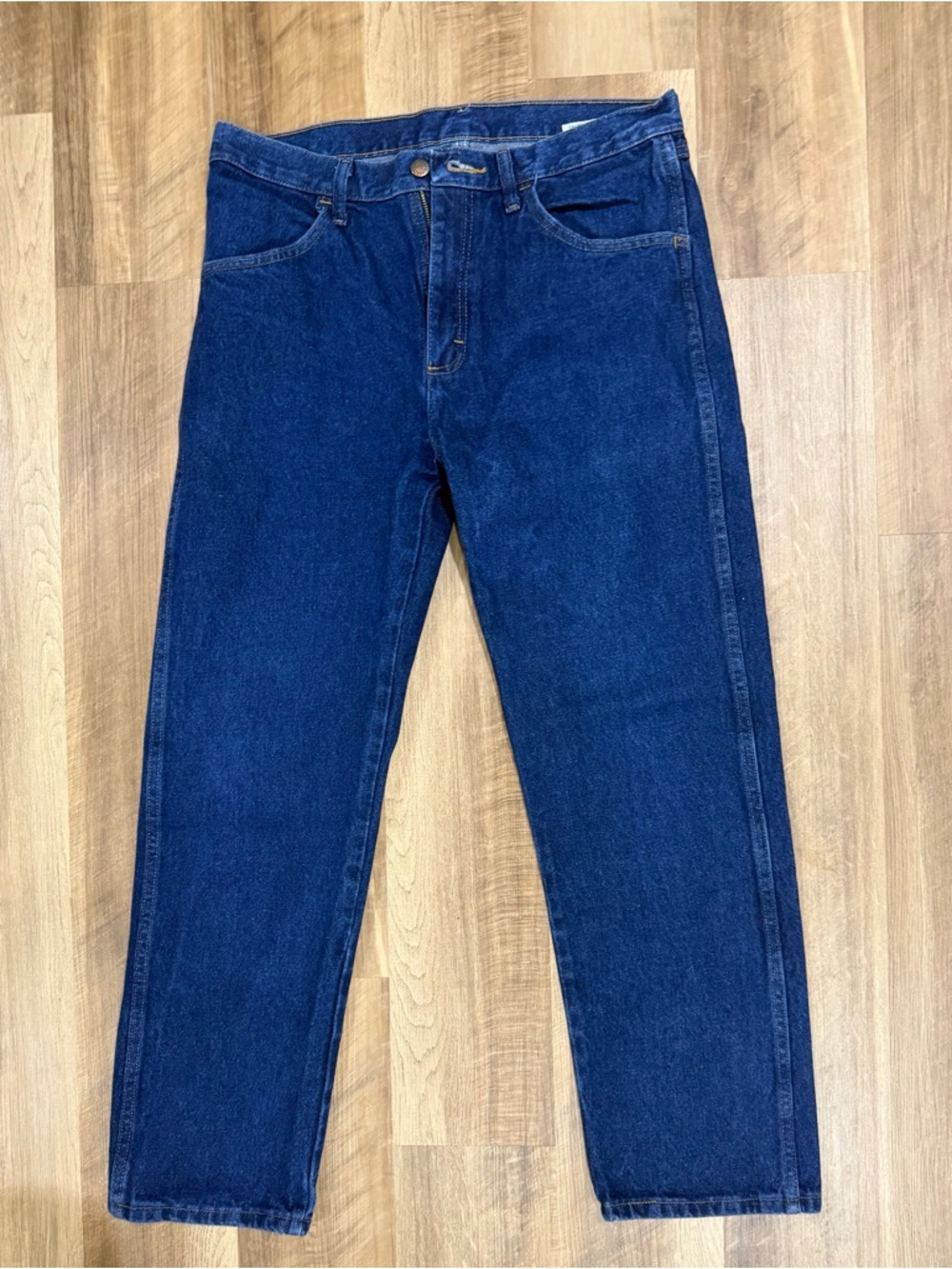 Rustler Men's Straight Leg Dark Blue Jeans
